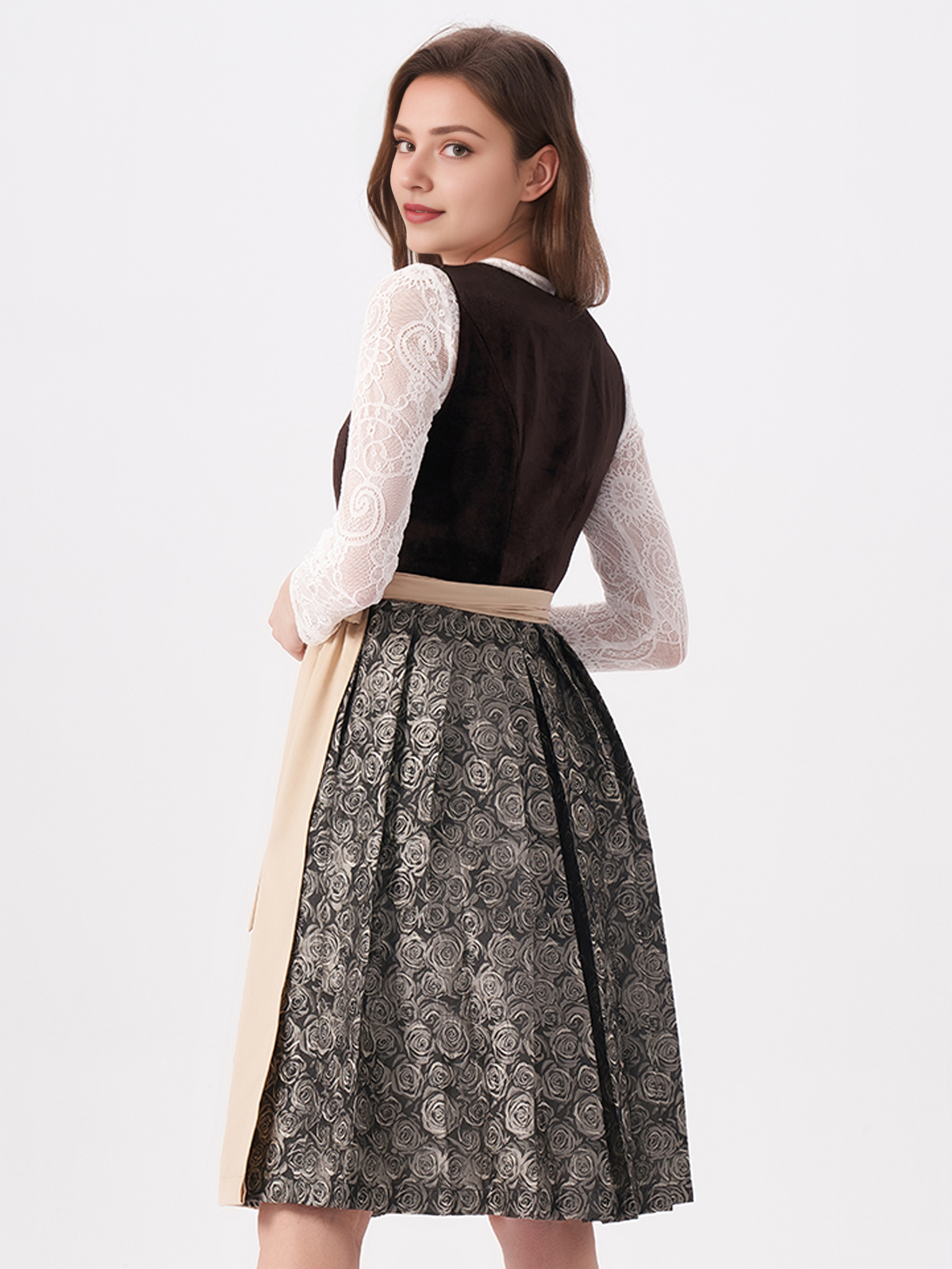 Schwarze Dirndlschürze im Styling