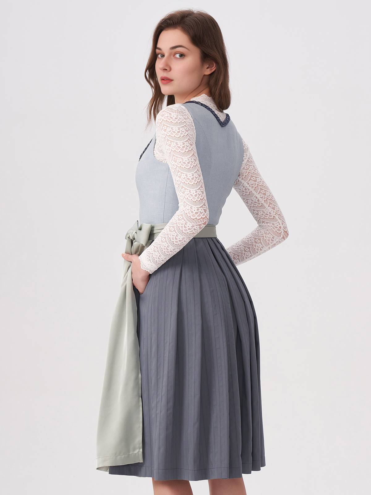 Dirndl Blau Rosa