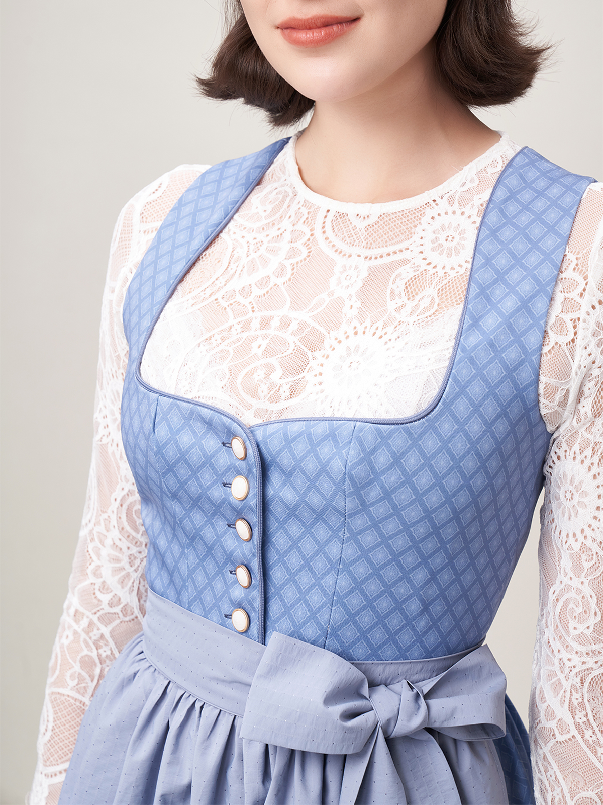 Samt Dirndl Blau